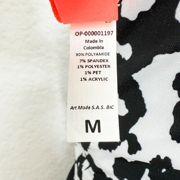 Maaji Reversible Cow Print One‎ Piece Swimsuit Black White Sz Medium Western NWT - Picture 6 of 10